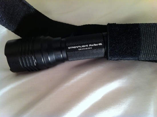 Streamlight ProTac Flashlight Partway in Pouch