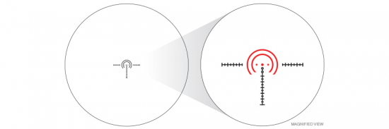 Magnified view of 10 Illumination reticle