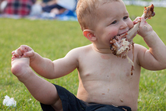 Baby Eating Turkey Leg