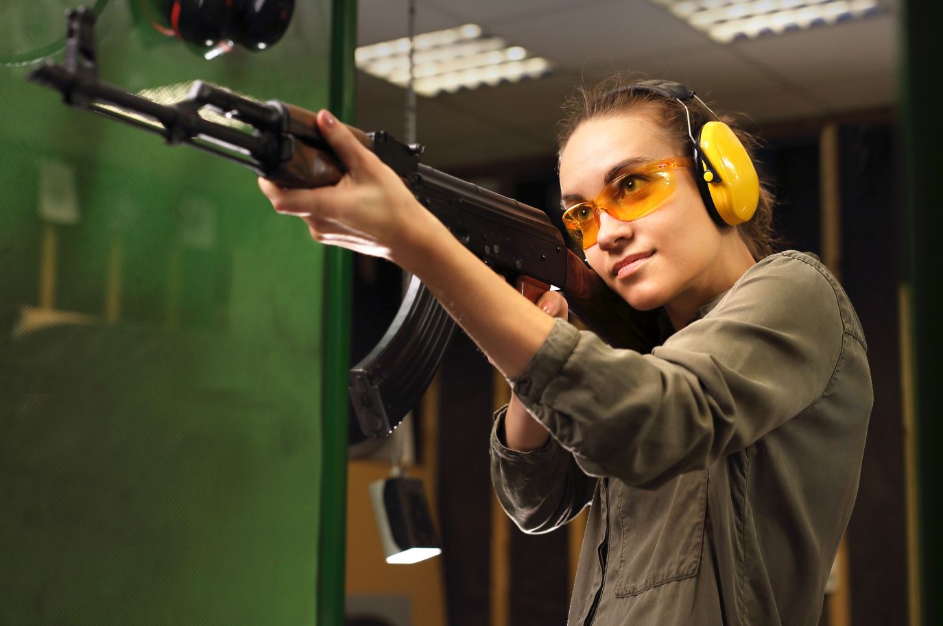 Girl Shooting at Range