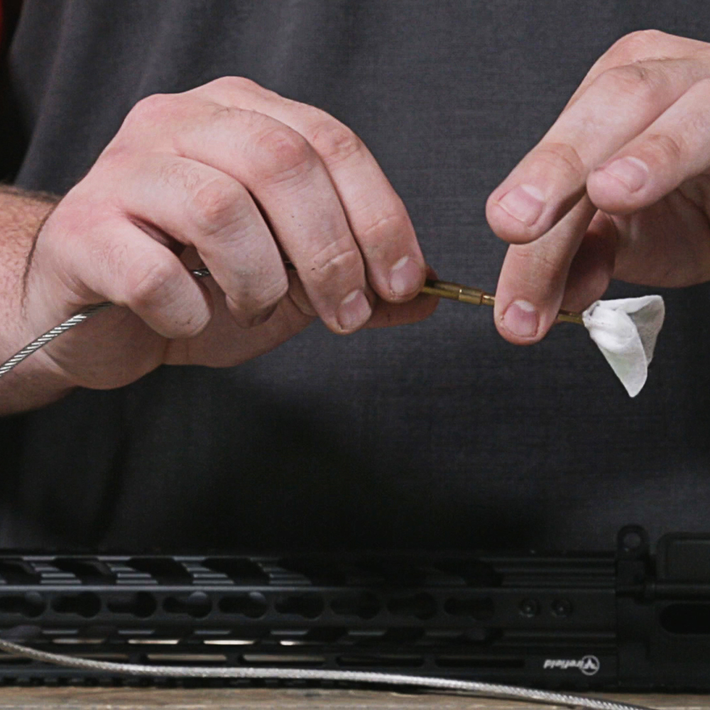 cleaning gun bore with patch and jag